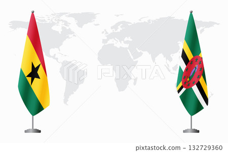 Ghana and Dominica flags for official meeting 132729360