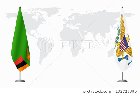 Zambia and United States Virgin Islands flags for official 132729399