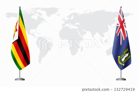 Zimbabwe and British Virgin Islands flags for official meet 132729419