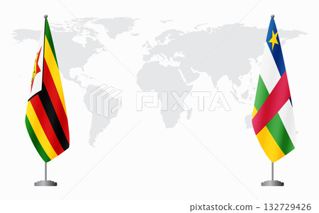 Zimbabwe and Central African Republic flags for official me 132729426