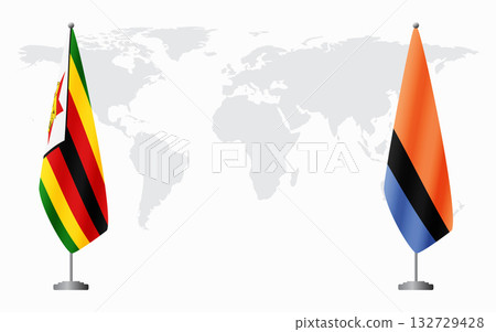 Zimbabwe and Chagos Islands flags for official meeting 132729428