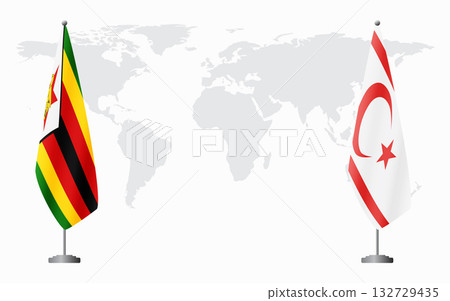 Zimbabwe and Turkish Republic of Northern Cyprus flags for 132729435