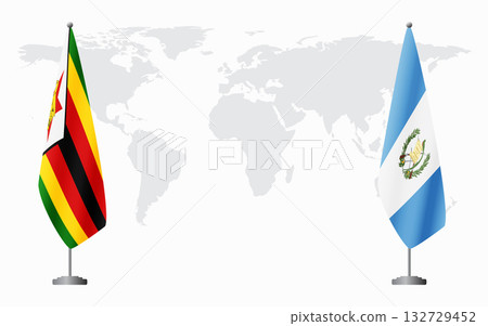 Zimbabwe and Guatemala flags for official meeting 132729452