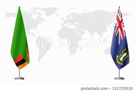 Zambia and British Virgin Islands flags for official meet Zambia and British Virgin Islands flags for official meet 132729520