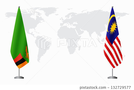 Zambia and Malaysia flags for official meeting Zambia and Malaysia flags for official meeting 132729577