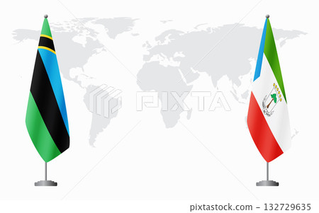 Zanzibar and Equatorial Guinea flags for official meeting Zanzibar and Equatorial Guinea flags for official meeting 132729635