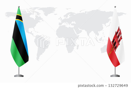 Zanzibar and Gibraltar flags for official meeting Zanzibar and Gibraltar flags for official meeting 132729649