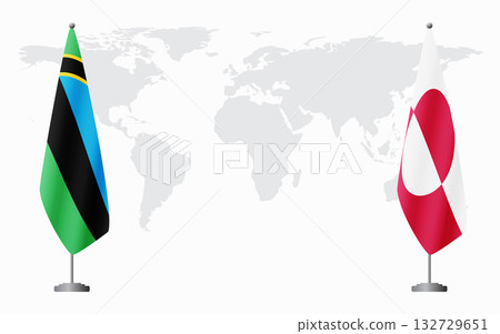 Zanzibar and Greenland flags for official meeting Zanzibar and Greenland flags for official meeting 132729651