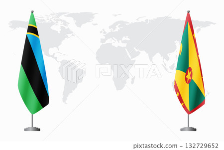Zanzibar and Grenada flags for official meeting Zanzibar and Grenada flags for official meeting 132729652