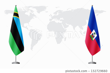 Zanzibar and Haiti flags for official meeting 132729660