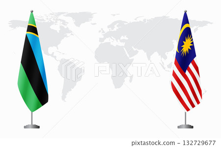 Zanzibar and Malaysia flags for official meeting Zanzibar and Malaysia flags for official meeting 132729677