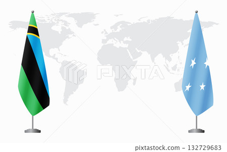 Zanzibar and Micronesia flags for official meeting Zanzibar and Micronesia flags for official meeting 132729683