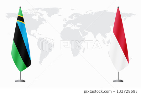 Zanzibar and Monaco flags for official meeting 132729685