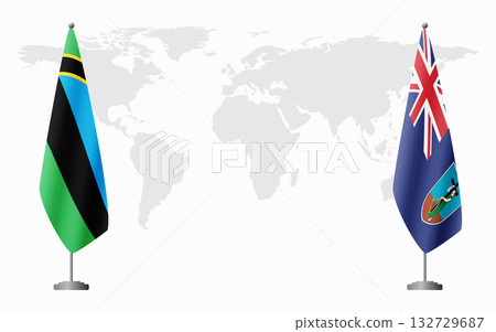 Zanzibar and Montserrat flags for official meeting 132729687