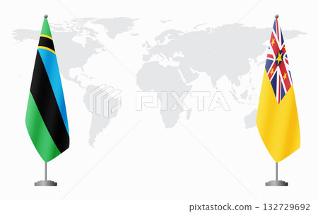 Zanzibar and Niue flags for official meeting Zanzibar and Niue flags for official meeting 132729692