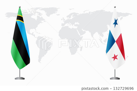 Zanzibar and Panama flags for official meeting 132729696