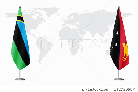 Zanzibar and Papua New Guinea flags for official meeting Zanzibar and Papua New Guinea flags for official meeting 132729697