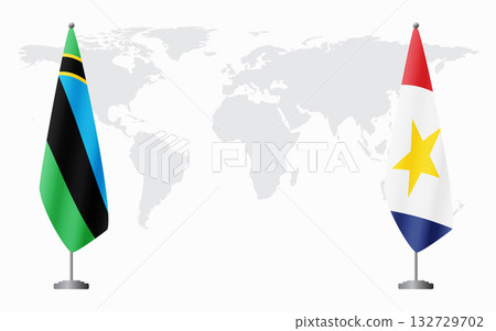 Zanzibar and Saba flags for official meeting 132729702