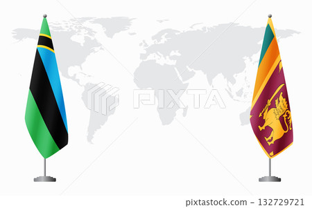 Zanzibar and Sri Lanka flags for official meeting 132729721