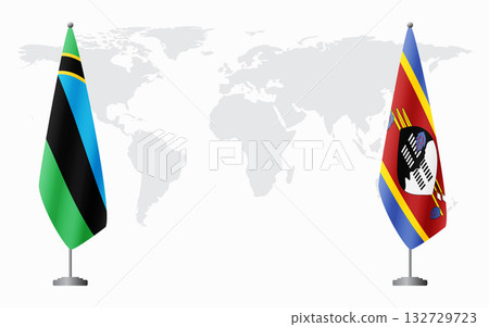 Zanzibar and Kingdom of eSwatini - Swaziland flags for offi 132729723