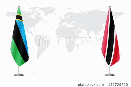 Zanzibar and Trinidad and Tobago flags for official meeting Zanzibar and Trinidad and Tobago flags for official meeting 132729730