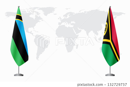 Zanzibar and Vanuatu flags for official meeting 132729737