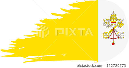 Vatican comet flag, grunge brush vector Vatican comet flag, grunge brush vector 132729773