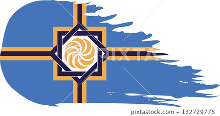 Western Armenia comet flag, grunge brush vector 132729778