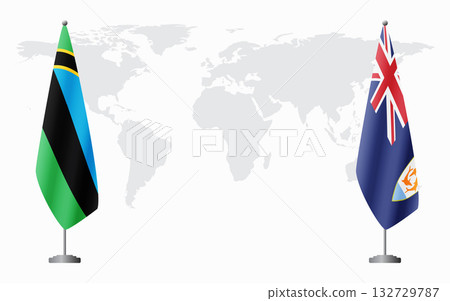 Zanzibar and Anguilla flags for official meeting 132729787