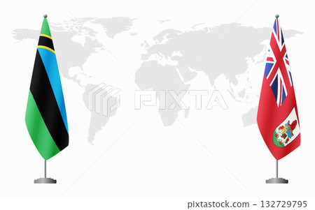Zanzibar and Bermuda flags for official meeting Zanzibar and Bermuda flags for official meeting 132729795