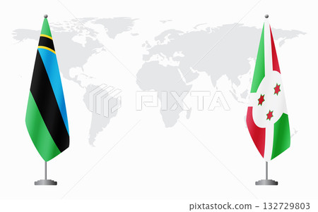 Zanzibar and Burundi flags for official meeting 132729803