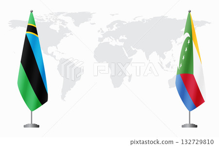 Zanzibar and Comoros flags for official meeting Zanzibar and Comoros flags for official meeting 132729810