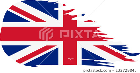 United Kingdom comet flag, grunge brush vector United Kingdom comet flag, grunge brush vector 132729843