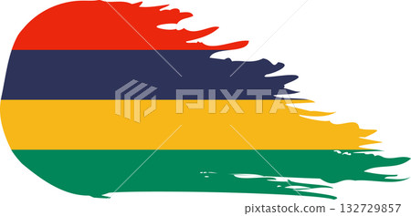 Mauritius comet flag, grunge brush vector 132729857