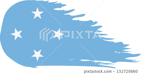 Micronesia comet flag, grunge brush vector Micronesia comet flag, grunge brush vector 132729860