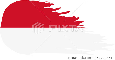 Monaco comet flag, grunge brush vector 132729863