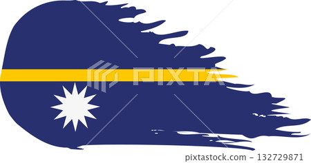 Nauru comet flag, grunge brush vector 132729871