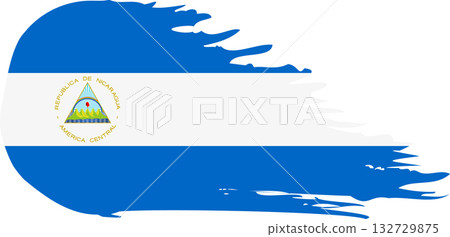 Nicaragua comet flag, grunge brush vector Nicaragua comet flag, grunge brush vector 132729875