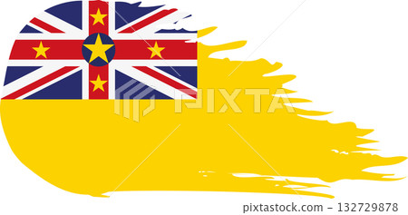 Niue comet flag, grunge brush vector Niue comet flag, grunge brush vector 132729878