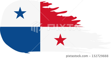 Panama comet flag, grunge brush vector Panama comet flag, grunge brush vector 132729888