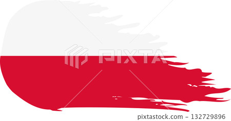 Poland comet flag, grunge brush vector 132729896