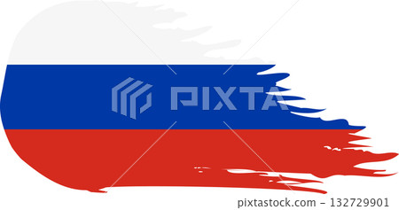 Russia comet flag, grunge brush vector Russia comet flag, grunge brush vector 132729901