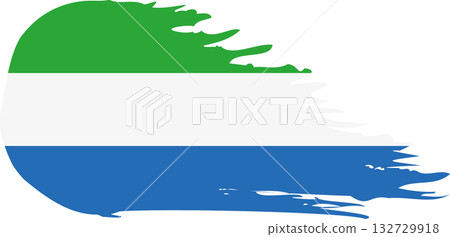 Sierra Leone comet flag, grunge brush vector 132729918