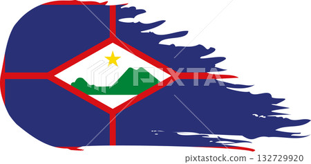 Sint Eustatius comet flag, grunge brush vector Sint Eustatius comet flag, grunge brush vector 132729920