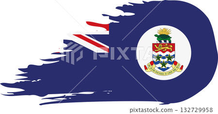 Cayman Islands comet flag, grunge brush vector Cayman Islands comet flag, grunge brush vector 132729958