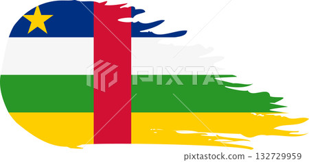 Central African Republic comet flag, grunge brush vector 132729959