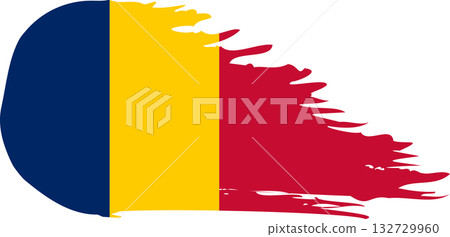 Chad comet flag, grunge brush vector Chad comet flag, grunge brush vector 132729960
