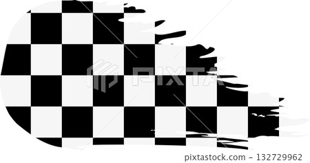 checkered finish comet flag, grunge brush vector checkered finish comet flag, grunge brush vector 132729962