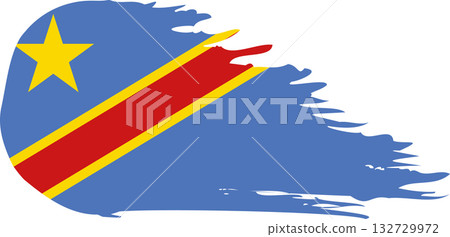 Democratic Republic of Congo comet flag, grunge brush vector Democratic Republic of Congo comet flag, grunge brush vector 132729972