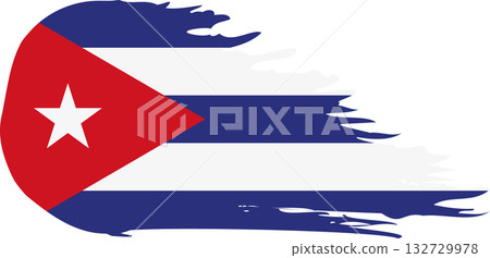 Cuba comet flag, grunge brush vector Cuba comet flag, grunge brush vector 132729978